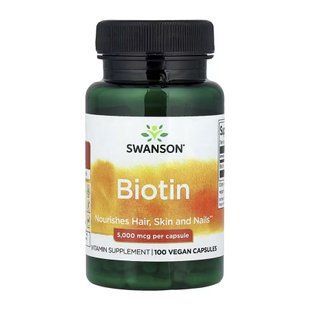 Biotin 5000mcg - 100 caps 100-17-9652087-20 фото
