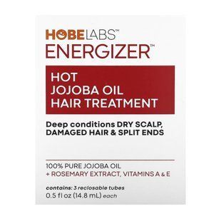 Energizer Hot Jojoba Oil Hair Treatment 3 Reclosable Tubes - 14.8 ml 2023-10-3997 фото