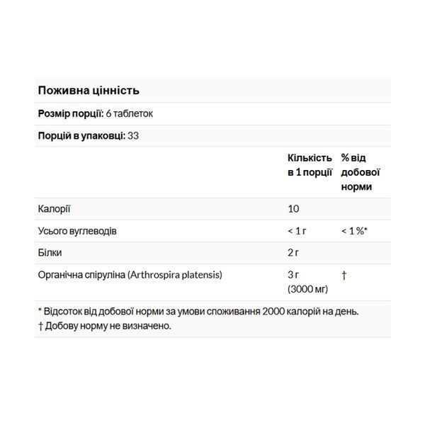 Spirulina 500 mg - 200 tabs 2022-10-0407 фото